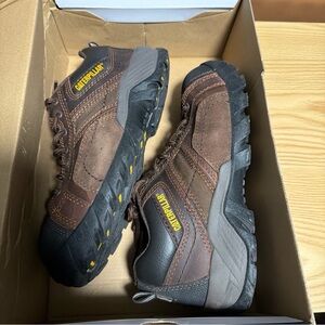 Caterpillar Argon Brown Leather Work Shoes Composite Toe P89957 Men’s Size: 8